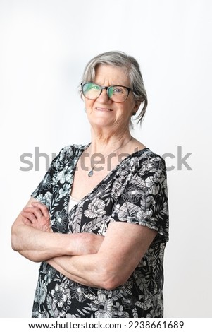 Similar – Image, Stock Photo Best age | UT Dresden | Beautiful, smiling, satisfied woman 50+ with great charisma