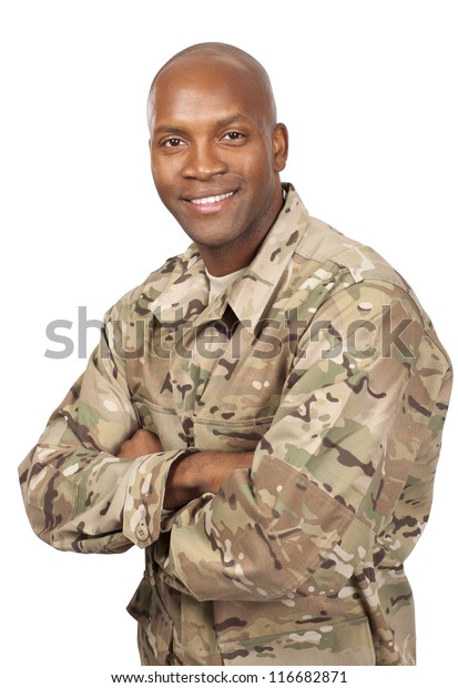 Smiling Serviceman His Arms Crossed Stock Photo (Edit Now) 116682871