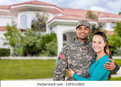 Happy Soldier Wife Outdoor Stock Photo 604542290 