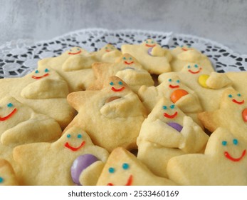 Smiling Star-Shaped Cookies with Colorful Candies - Powered by Shutterstock