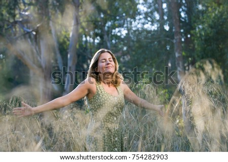 Similar – Foto Bild Herbstwald Wohlgefühl