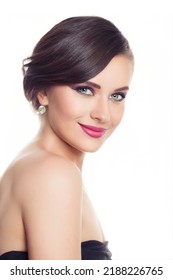 Smiling Woman. Glamorous Lady Isolated Portrait