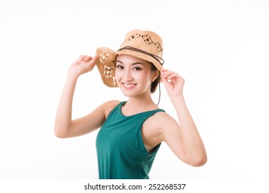 holding hat