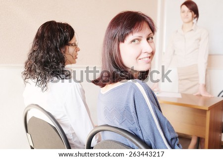 Similar – Female doctor talking to elderly patient in wheelchair