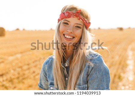 Similar – Image, Stock Photo young woman with blonde dreadlocks giggling