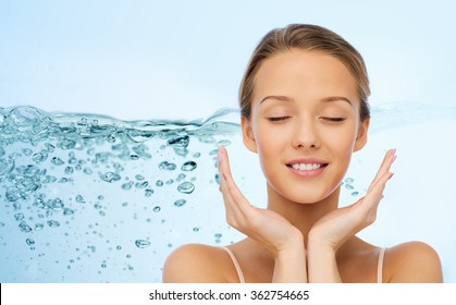 Smiling Young Woman Face And Hands