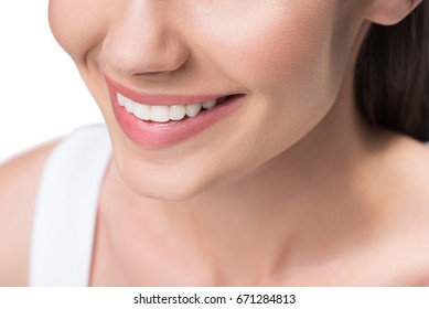 Smiling Young Woman With Perfect White Teeth