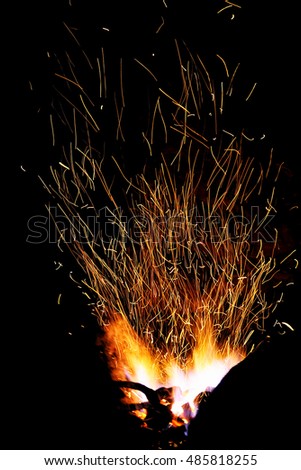 Similar – Foto Bild Feuer Werk Nachthimmel