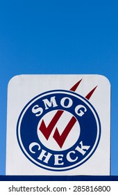 Smog Check Sign At Automotive Repair Shop In The United States