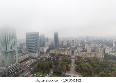 Smog Or Fog In Warsaw City, Poland