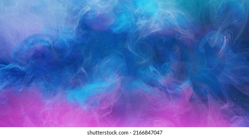 Smog leak. Sorcery spell. Blue magenta steam blend. Abstract art background shot on Red Cinema camera 6k.