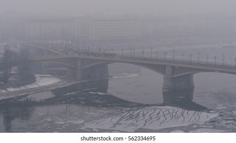 Smog Over Budapest, Hungary - Aerial Photo