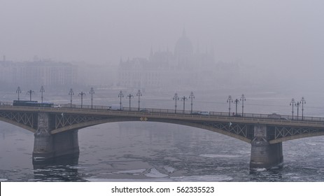 Smog Over Budapest, Hungary - Aerial Photo