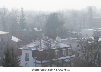 Smog In Winter Time In Warsaw, Poland