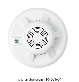 Smoke Alarm Isolated On White Background.