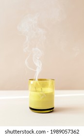 Smoke From A Blown-out Glass Candle Mockup