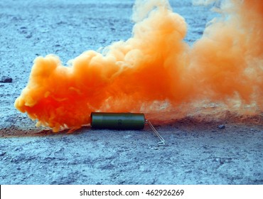 Smoke Bombs Lying On The Ground For Your Design