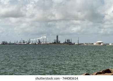 Smoke Burning Off An Oil Refinery On The Gulf Coast 