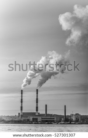 Similar – Image, Stock Photo power plant No smoking