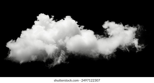 Smoke Cloud Isolated on Black Background