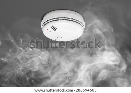 smoke detector of fire alarm in action Stock photo © 