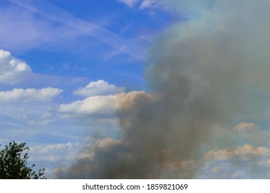 Smoke From The Fire Will Rise Up Into The Blue Sky