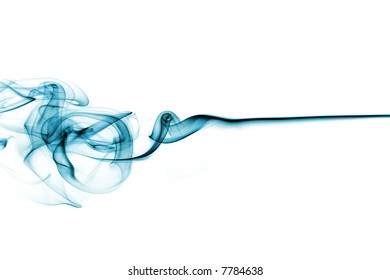 smoke of incense on white