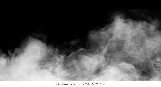 Smoke isolated on black background, smoke, fog, gas, cigarette smoke, air isoalted