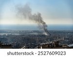 Smoke from Israeli airstrike on Beirut Southern Suburbs, Lebanon amid Hezbollah-Israel conflict in October 2024