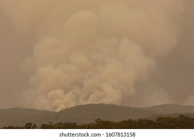 Smoke From A Large Bushfire In The Blue Mountains In Australia