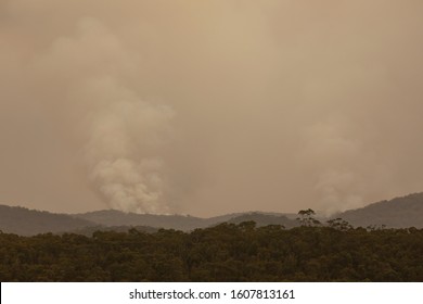 Smoke From A Large Bushfire In The Blue Mountains In Australia