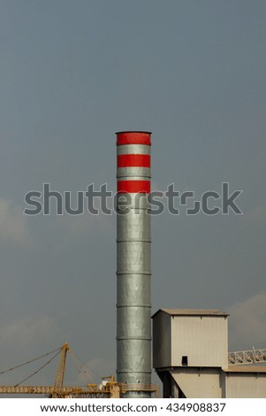 Smoke main stack have blue sky background