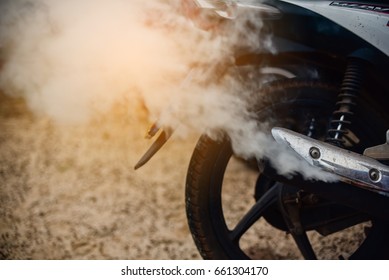 Smoke From A Motorcycle Exhaust