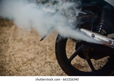 Smoke From A Motorcycle Exhaust