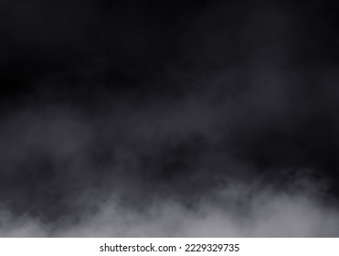 Smoke Overlay, fog Overlay. Isolated on black background . Misty fog effect texture overlays for text or space. - Shutterstock ID 2229329735