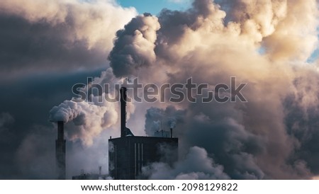 Smoke from the paper industry, which is running every day of the year. Photo taken December 2021