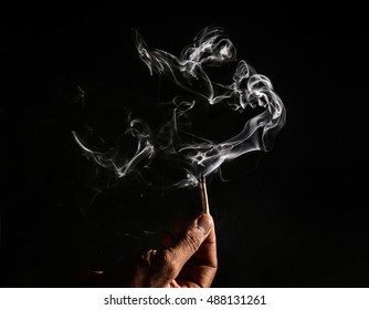 Smoke Photography Of Matchstick Over Black Back Drop