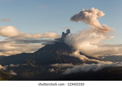 Smoke Plume Tungurahua Eruption Eruption At Sunset Ecuador South America Smoke Plume Tragedy Volcanoe Volcano Trip Erupting Lava Explode Canyon Volcanic Hazard Nature Dynamic Outdoor Burn Geologic Ecu