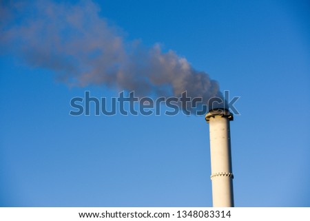 Smoke stack chimney Pollution.  