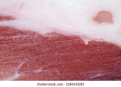 Smoked Bacon Texture, Full Frame. Macro Bacon Background.