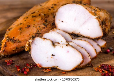 Smoked chicken fillet, meat delicacy