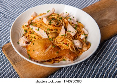 Smoked Chicken With Spaghetti And Chives