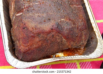 Smoked Cooked Pork Roast For Pulled Pork 