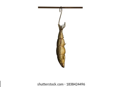 
Smoked Fish Hanging On A White Background