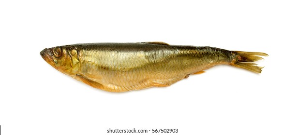 smoked fish isolated on white background