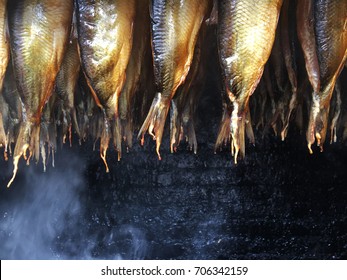 Smoked fish, fish skin background design 