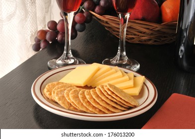 Smoked Gouda Cheese Slices With Crispy Rice Crackers