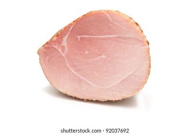 Smoked Ham On White Background.