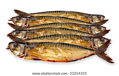 Smoked mackerel isolated on white background Stock photo © 