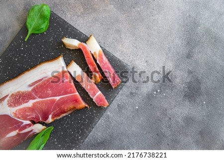 smoked meat Schwarzwald ham fresh healthy meal food snack diet on the table copy space food background rustic top view